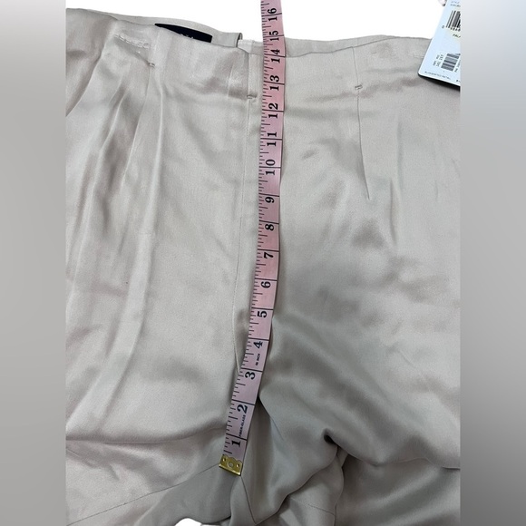 DANA Buchman Khaki Pleated Silk Palazzo Trousers - Picture 10 of 16